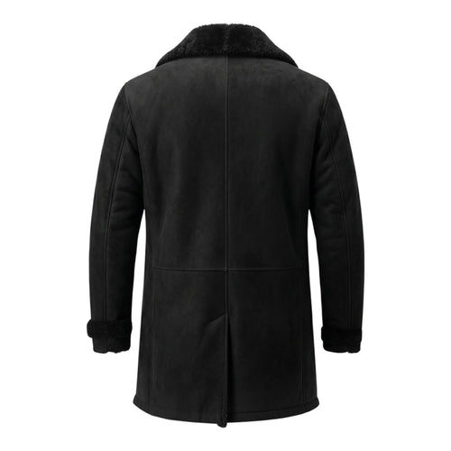 Premium Black Faux Leather Winter Jacket for Men