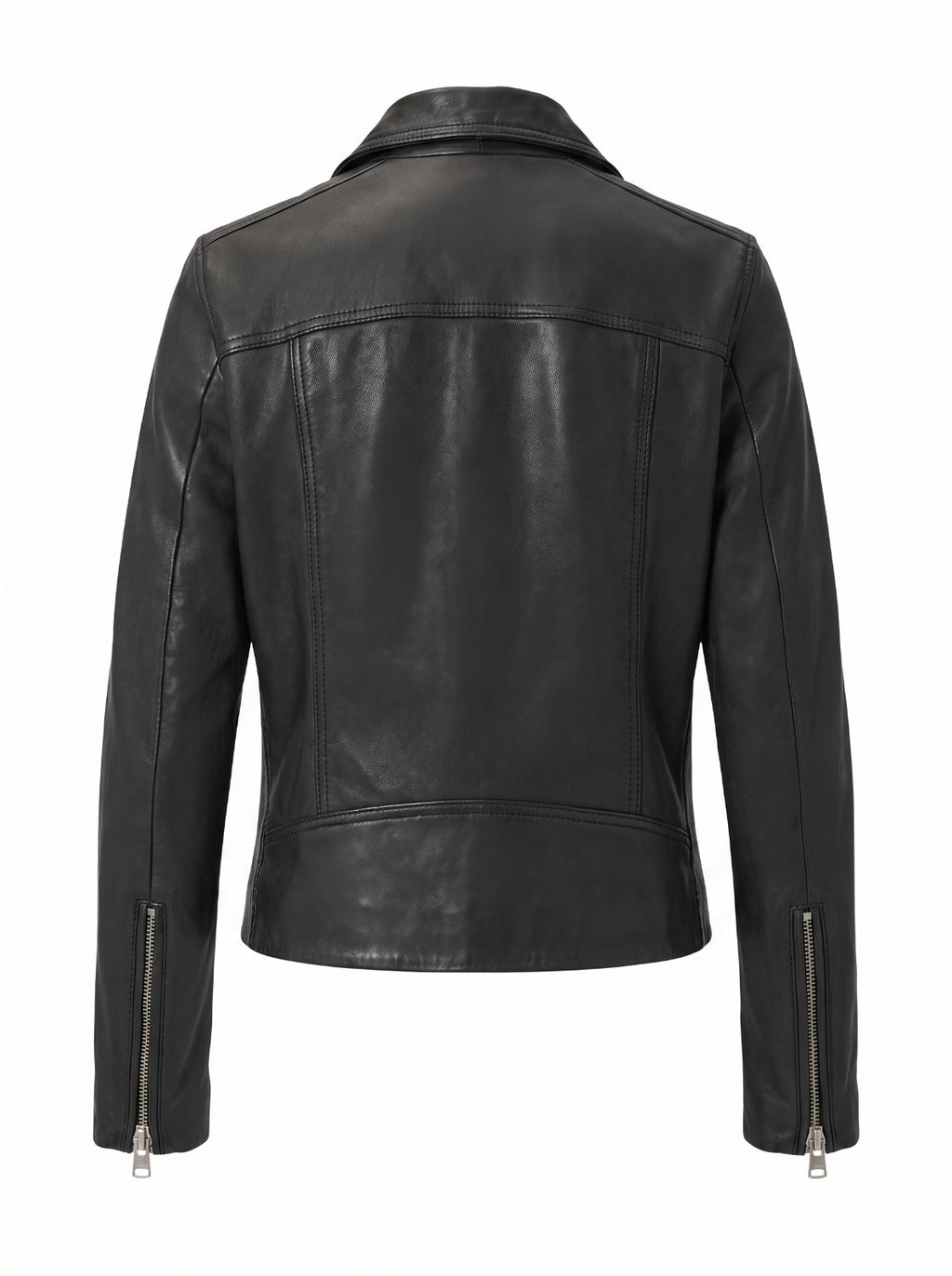 Veloce Apparel Women's Genuine Leather Zip-Up Jacket - Black